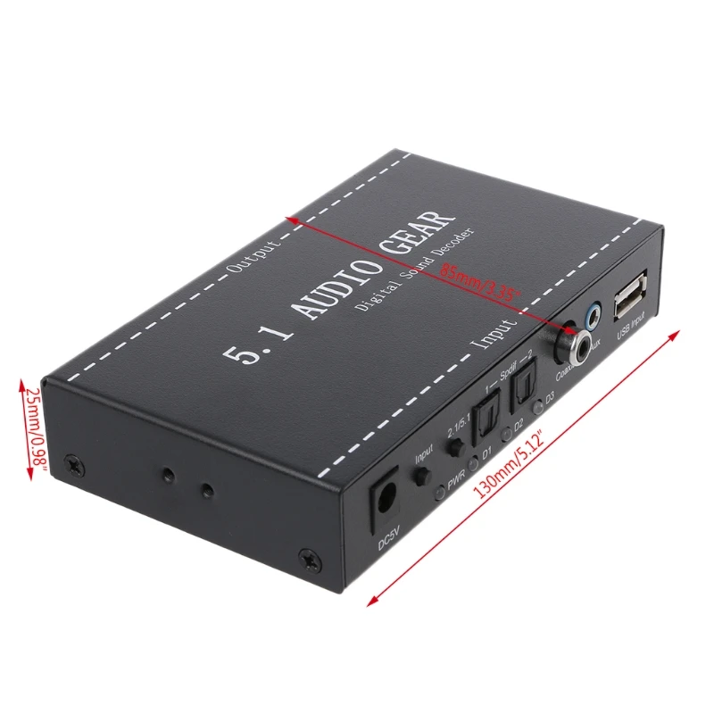 

5.1 Audio Gear Digital Sound Decoder Audio Converter Surround Rush For DVD PS3