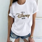 Футболка с логотипом I'm A Disney Kid Cheetah, уличная одежда в стиле хип-хоп, женский топ с графическим принтом, Повседневная белая футболка для пар