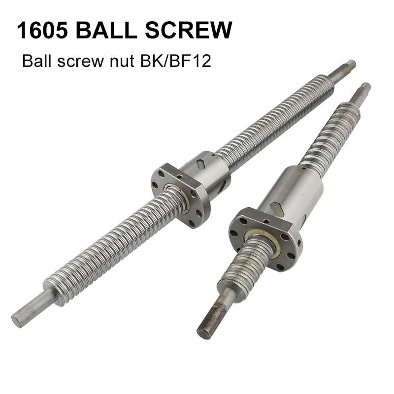 

1605 Ball Screw 250 300 350 400 450 500 550 600 650 1000mm Ball Screw C7 1605 Ball Groove BK/BF12 End Machining CNC