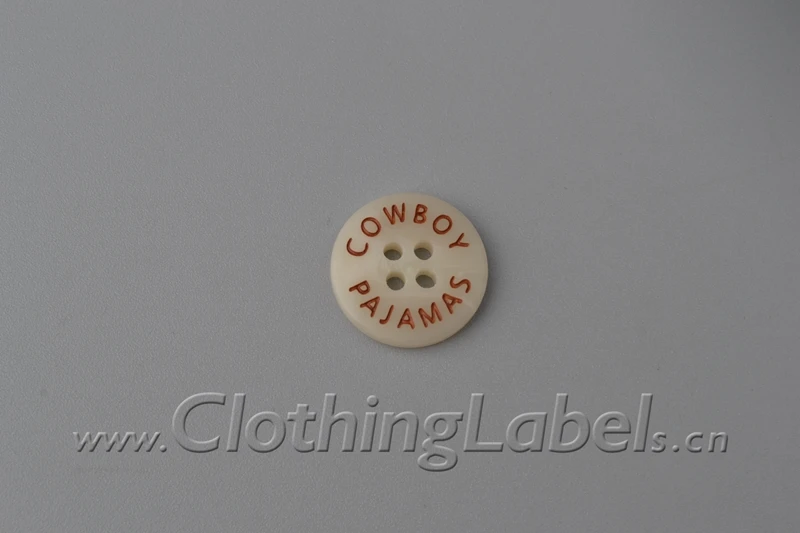 

Custom button for clothing resin button / eco-friendly with laser engraved of logo/resin button with colored logo