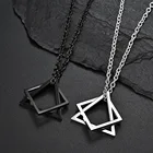 Ожерелье из нержавеющей стали для мужчин с квадратной подвеской-треугольником и современным геометрическим дизайном, повседневное ожерелье ювелирные изделия