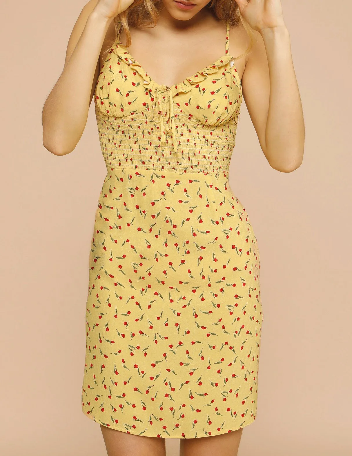 

Женское платье на бретельках, универсальное облегающее платье с V-образным вырезом и цветочным принтом в виде листьев лотоса, весна-лето 2021