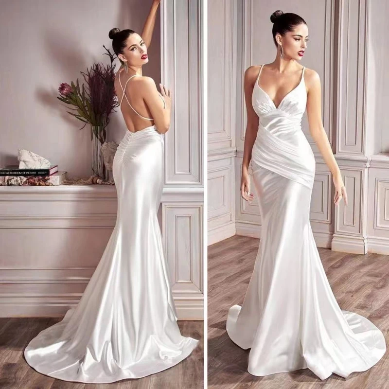 Сексуальное длинное однотонное вечернее платье футляр с открытой спиной без