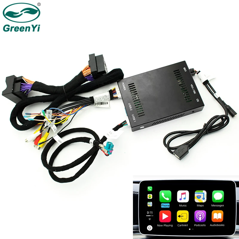 Автомобильная коробка для автомобиля GreenYi IOS Apple Airplay Android Benz A B C CLA GLA GLC GLE Class 14 17 NTG 5
