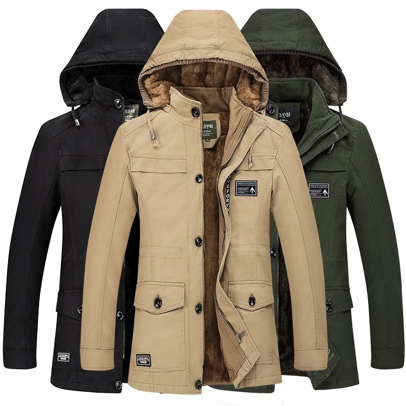 Winter Man Increase Down Cotton-padded Clothes Jacket Men's Will Code Even Cotton Cap Pure Cotton Youth Long Fund Men's Wear