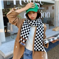 new woman autumn and winter new korean color net red wind checkerboard scarf cute student decoration warm long color grid bib