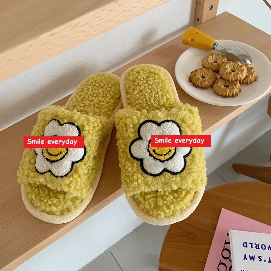 

Winter Women Slipper Couple Men Shoe Fluffy Soft Warm Slip On House Slippers Antiskid Antislip Cozy Short Plush for Lndoor