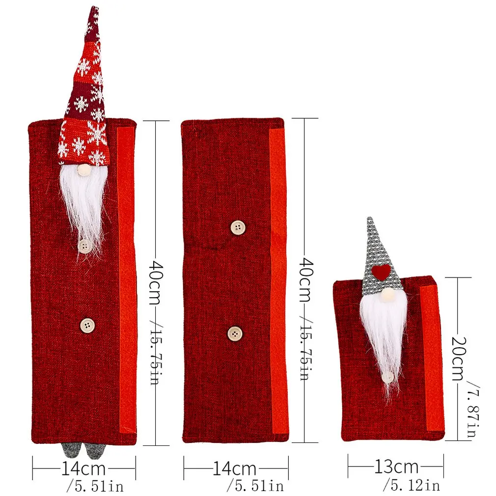 

8pcs/set Christmas Ornament Snowflake Forest Elderly refrigerator microwave oven gloves Protective Cover kitchen