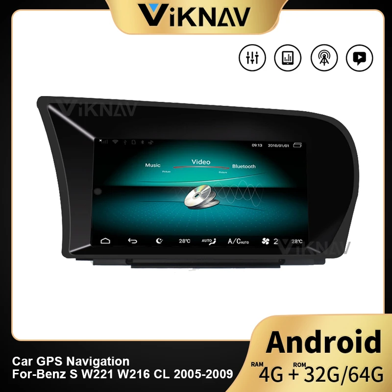 

Автомагнитола для Benz S W221 W216 CL 2005-2009 с GPS