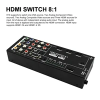 hdmi switcher 8x13 channels hdmi2 channels color difference2 channels av1 channel vga 8 in 1 out with audio infrared