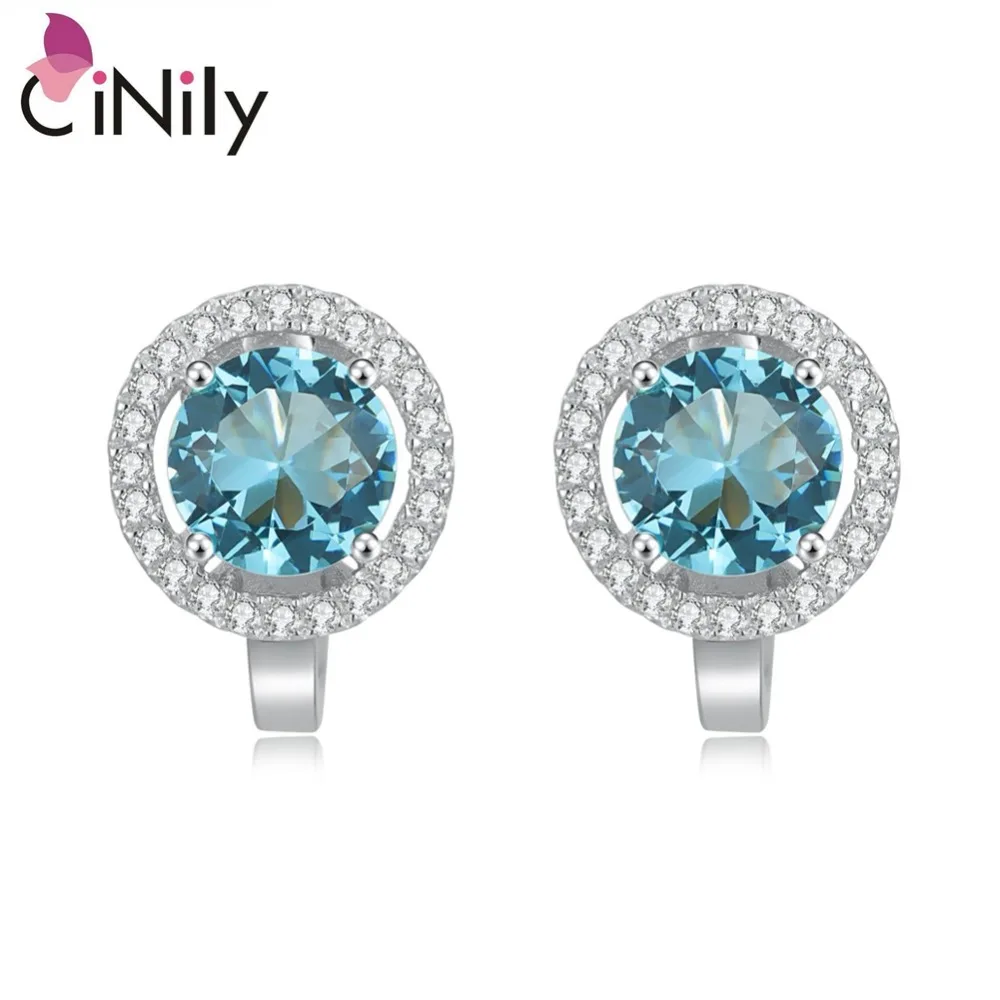 Серьги-гвоздики женские из серебра 925 пробы с топазом и фианитом - купить по