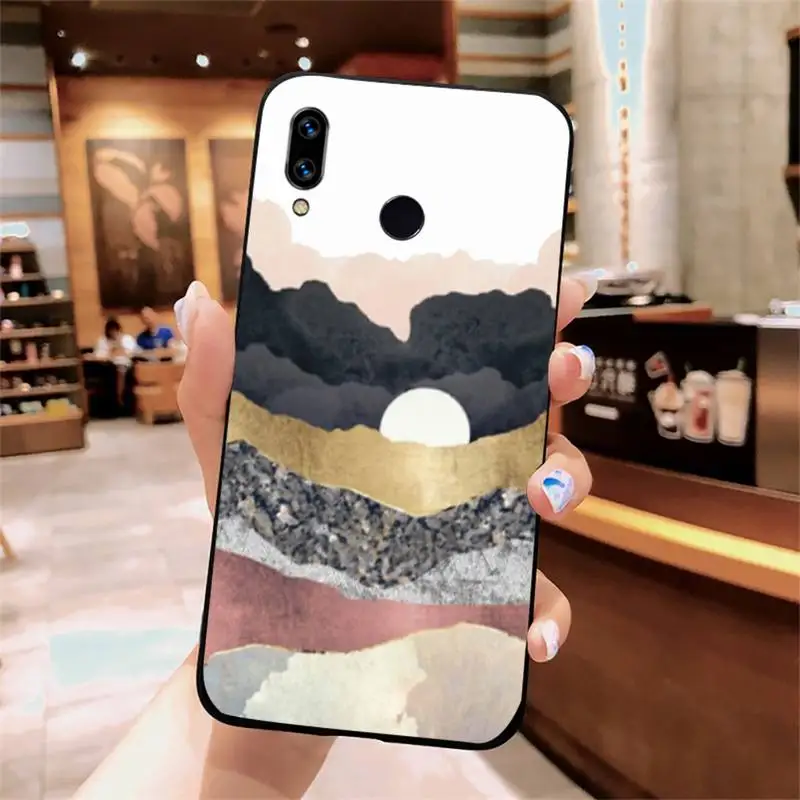 

Mountain Marble Moon shell Phone Case For Xiaomi Redmi note 7 8 9 t k30 max3 9 s 10 pro lite