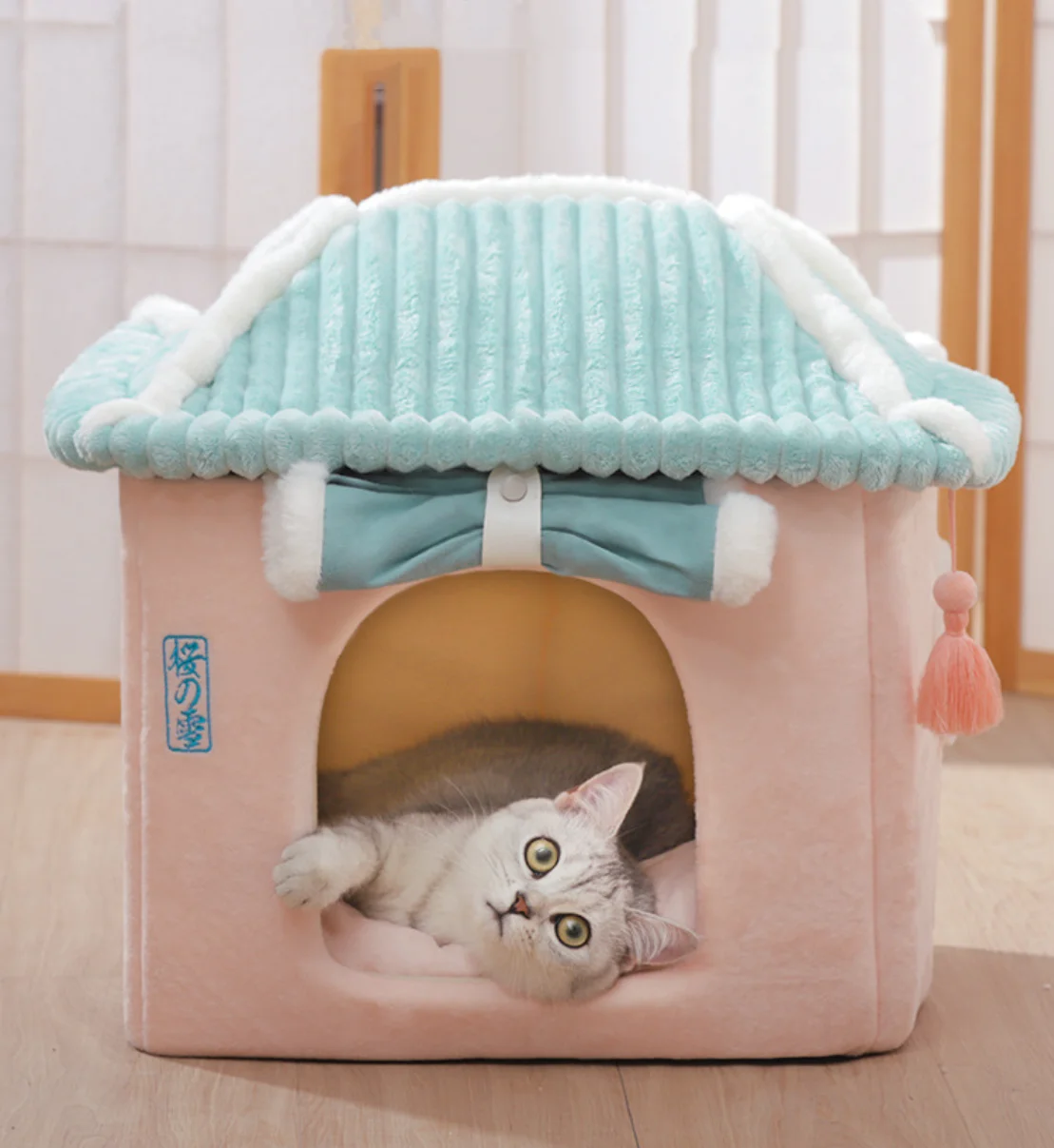 

Deep sleep comfort in winter cat bed little mat basket small dog house products pets tent cozy cave beds Indoor cama gato