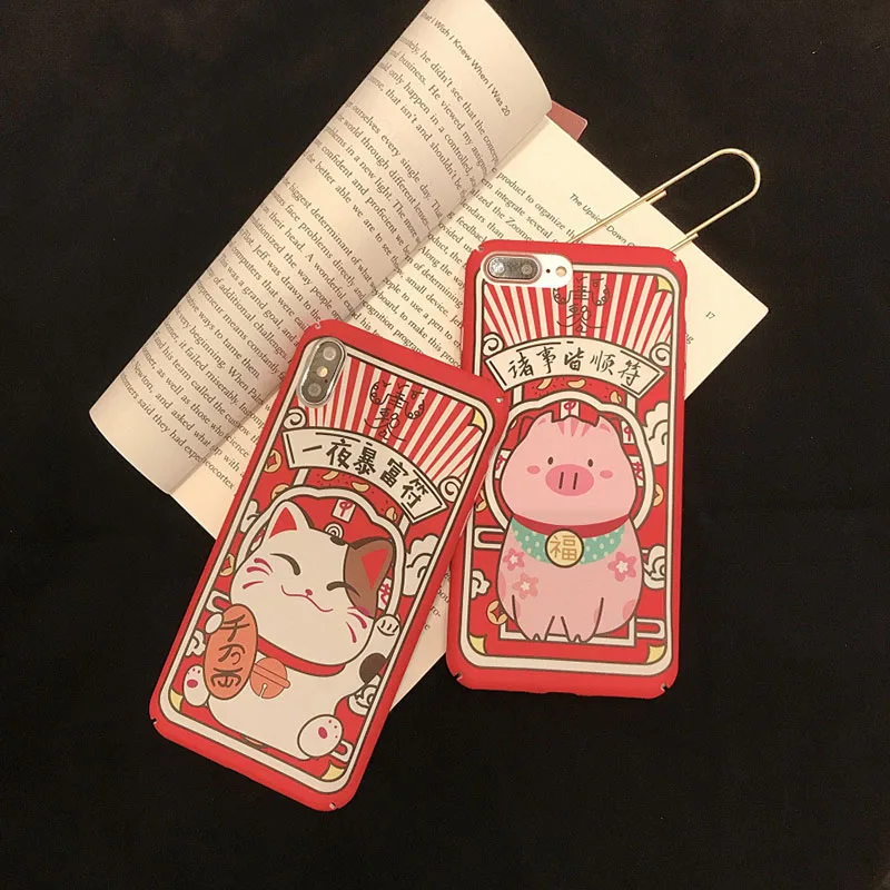 Милый чехол для телефона с изображением из мультфильма Lucky Cat iPhone 6 6s 7 8 Plus X Xs XR Max |