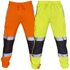 Новые мужские спортивные тренировочные штаны Fahison, рабочие флисовые штаны для бега, желтые, черные, оранжевые, флуоресцентные, зеленые, Осенние