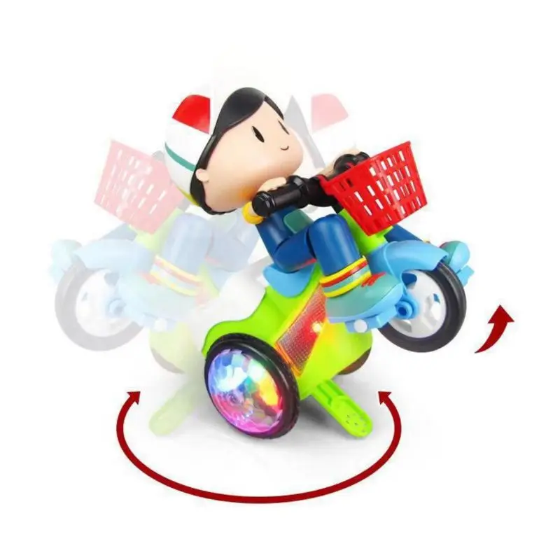 

Electric Tricycle Toys 360 Degree Rotating Stunt Bicycle Music Light Toy Kids Gifts