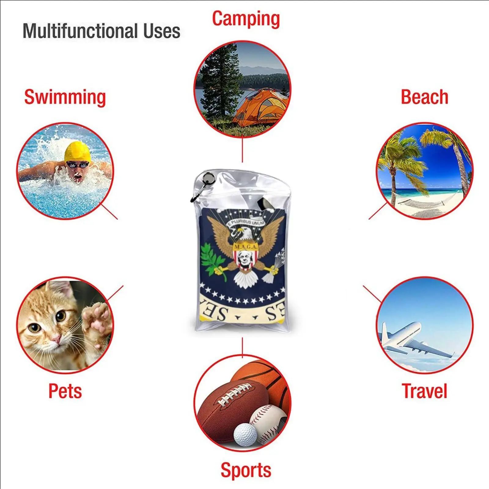 Maga президентская печать из Соединенных Штатов Америки с изображением Трампа на