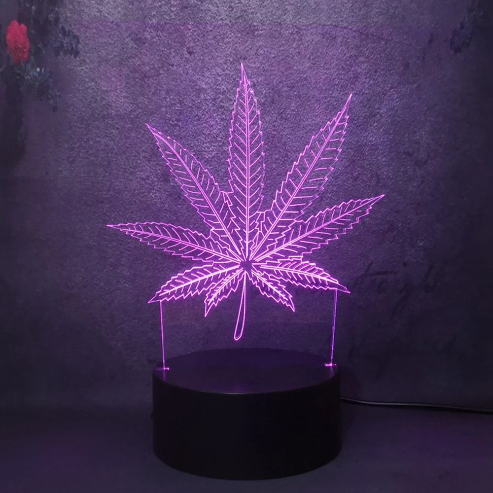 Новинка, травяной кленовый лист, 3D светодиодный светильник, украшение дома, ночная лампа для сна, Настольный светильник, подарок на праздник, игрушка, мигающий, вечерние, ночной Светильник
