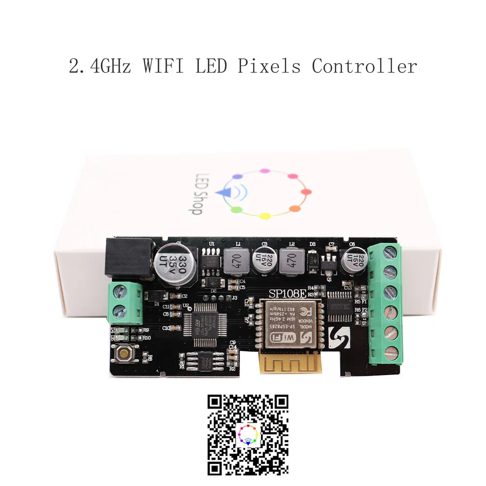 Sp108E Led Полоса WIFI Контроллер WS2811 WS2812B WS2813 WS2815 SK6812 И Т.д. Модуль Светодиодного Света Умное Приложение Беспроводное Управление DC5-24V Вкл.
