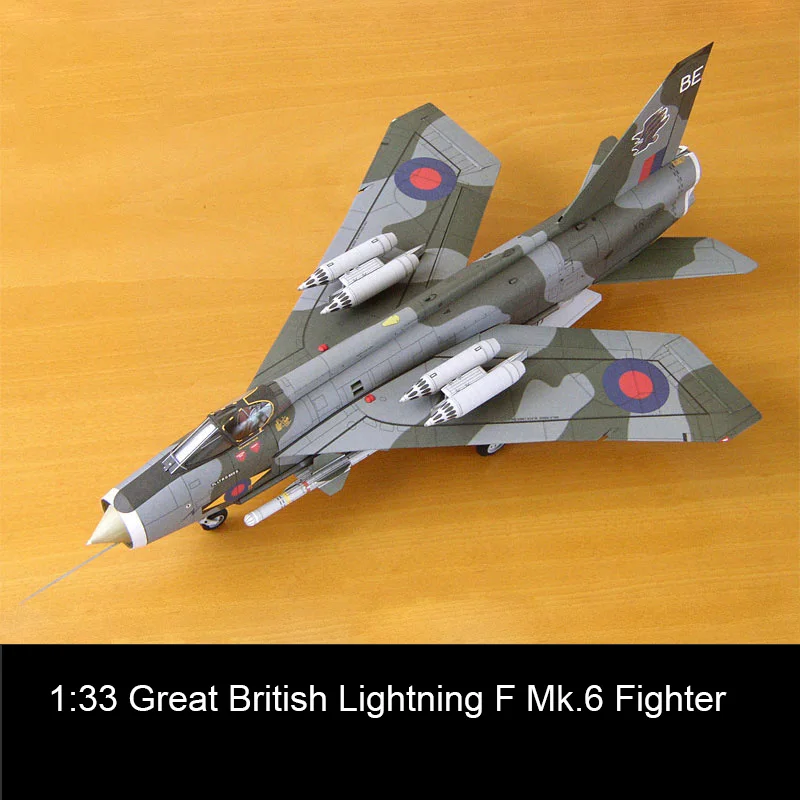 

51cm 3D Paper Model 1:33 Great British Lightning Fighter F Mk.6 Aircraft Paper Model Manual DIY England Aviation Model Toys