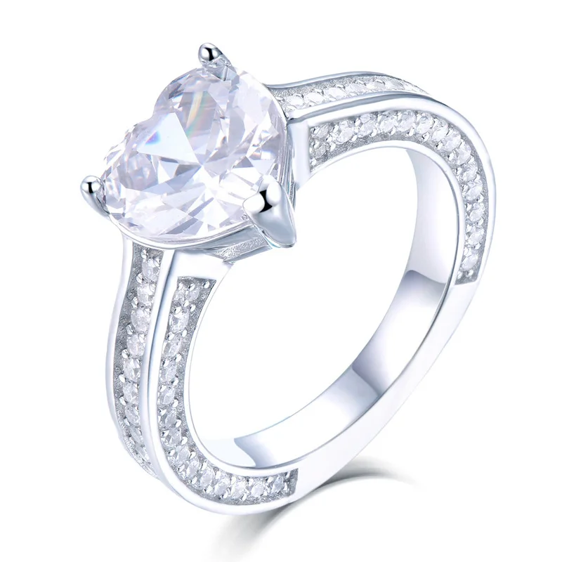 

COSYA Women Heart High Carbon Diamond 100% 925 Sterling Silver Temperament Romantic Engagement Rings Fine Jewelry Birthday Gift