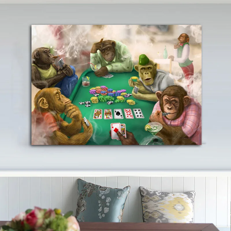 

RELIABLI ART Dog Playing Cards Posters And Prints Animal Bulldog Pictures For Home Wall Art For Living Room Decoration NO FRAME