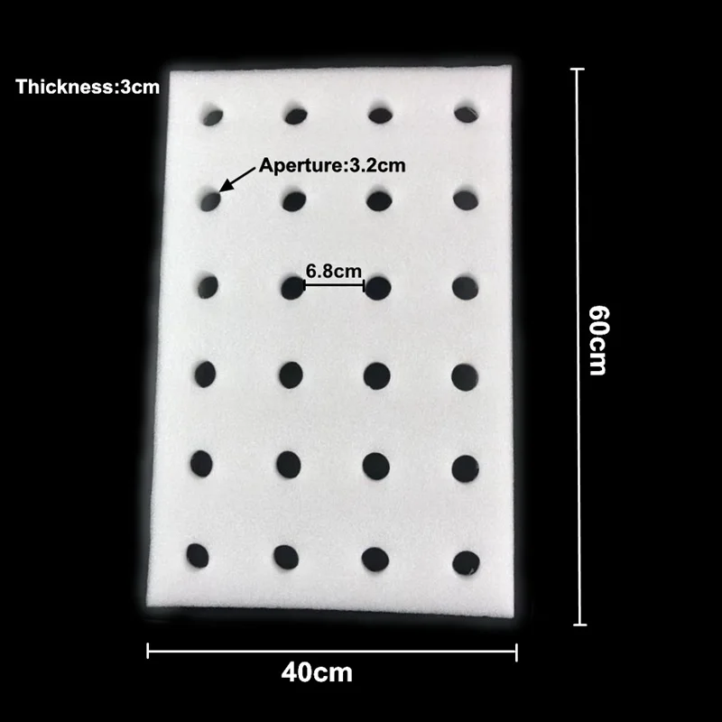 White 1 шт. 60*40 см пенопластовая доска Soilless культивационное оборудование в теплице плавающий плантатор с отверстиями для гидропонных овощей - Цвет: White