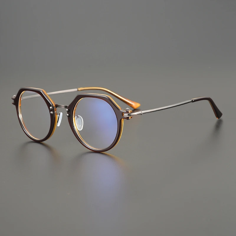 

Vintage Oval Titanium Acetate Glasses Frame Men Women's Full Rim Reading Eyeglasses Handmade Italian Brand Optical Round Eyewear