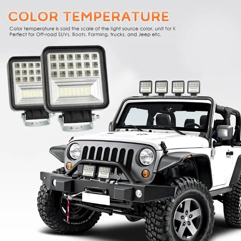 Автомобильный рабочий светильник 126 Вт Классический изящный 4 дюймовый