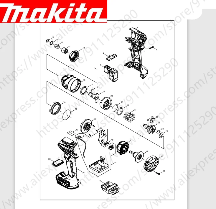 

Maktia for DTD154 Rotor switch stator handle housing bearing Spindle gear (Consult customer service)