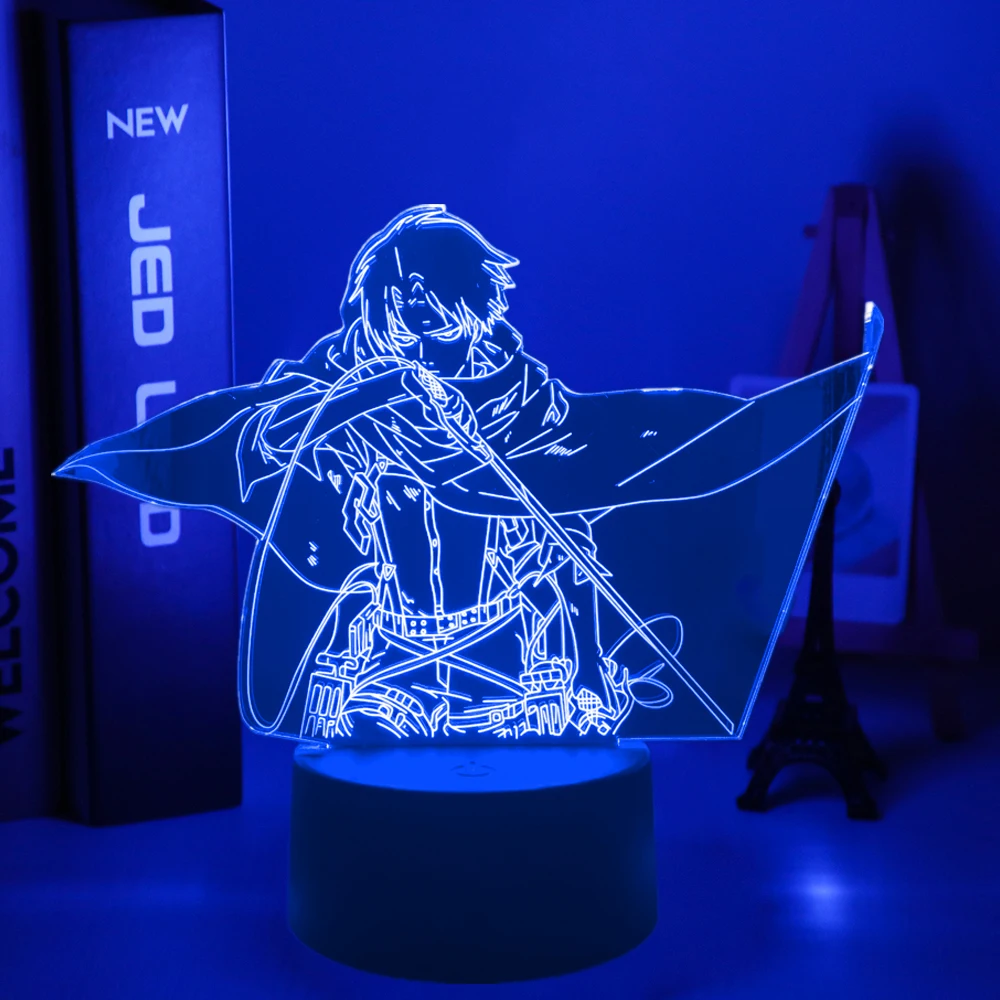

Anime Attack on Titan 3d Lamp Levi Ackerman light for Bedroom Decoration Kids Gift Attack on Titan LED Night Light Levi