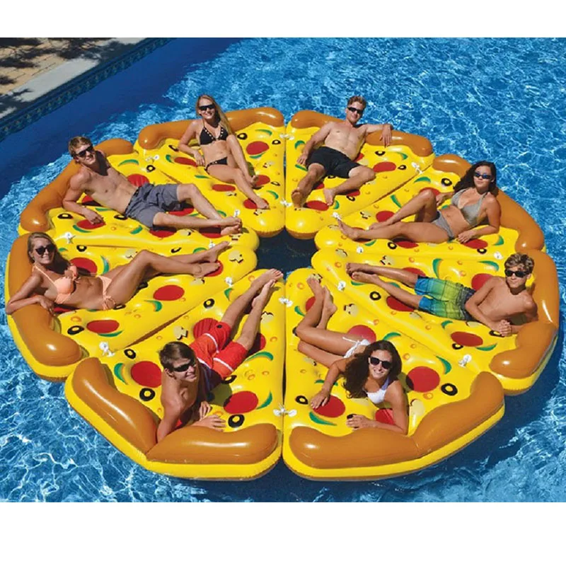 

Pizza Floats Bed Water Lounger Pool Floaters for Family with Cup Drink Holder Swimming Ring Water Pool Float Raft Summer Party