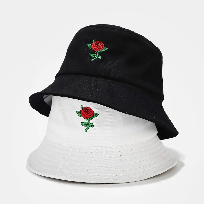 

Панама двусторонняя для мужчин и женщин, хлопковая шляпа от солнца, складная, с розами, для пляжа, рыбалки, летняя