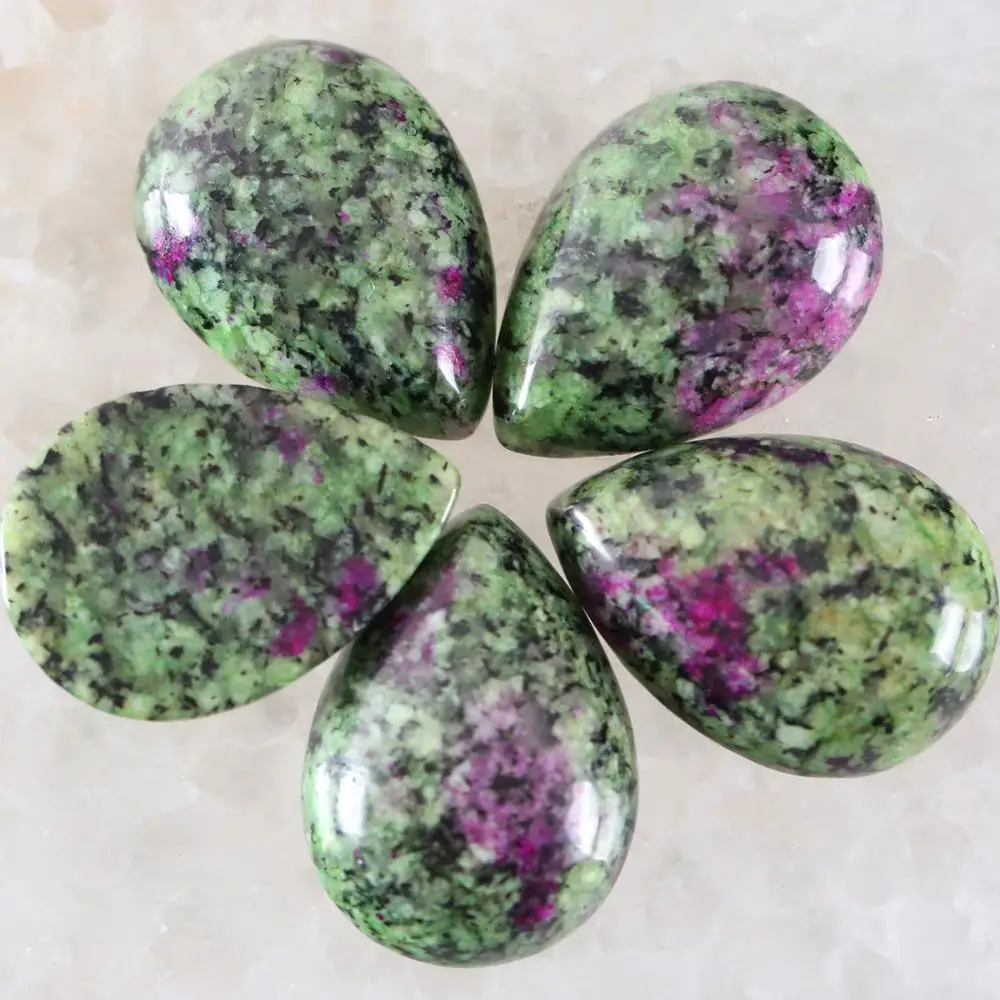 5 шт. Кабошон из натурального камня без отверстий бусины в форме капли воды для