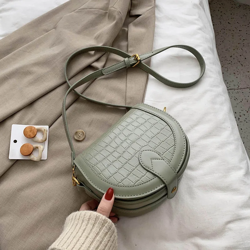 Сумка седло с каменным узором модная новинка 2020 года Высококачественная женская