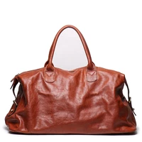 mens short distance business trip portable travel bag leather shoulder messenger bag large capacity fitness duffel bag