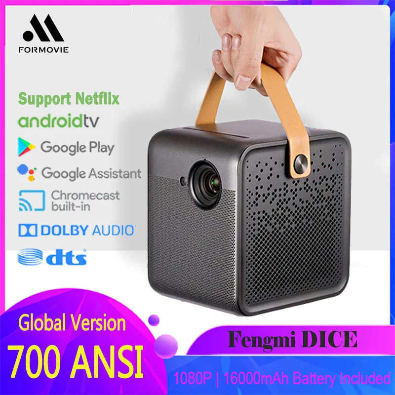 Formovie кости проектор ТВ 700ANSI 1080P Встроенный аккумулятор видео домашний кинотеатр