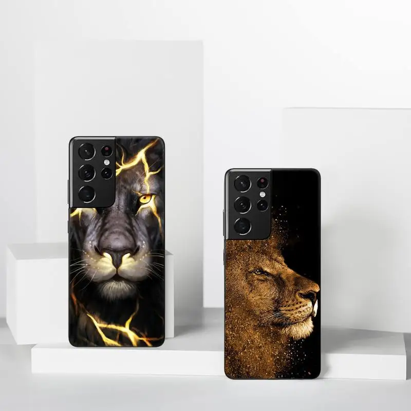 

Animals tiger lion Phone Case For Samsung A51 A32 A52 A71 A50 A12 A21S S10 S20 S21 Plus Fe Ultra