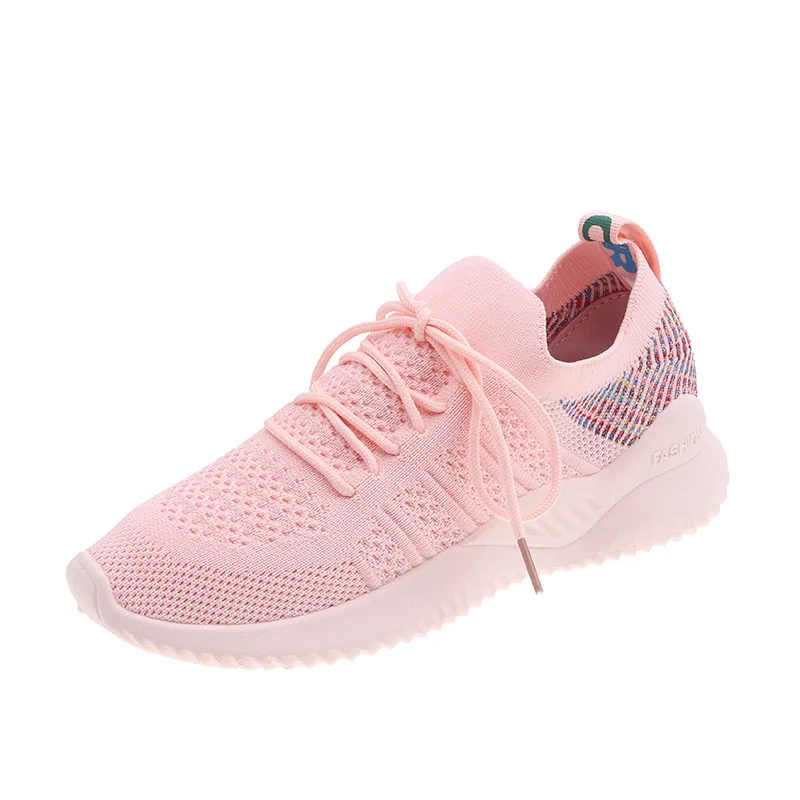 Женские вязаные кроссовки без шнуровки удобная повседневная обувь на плоской