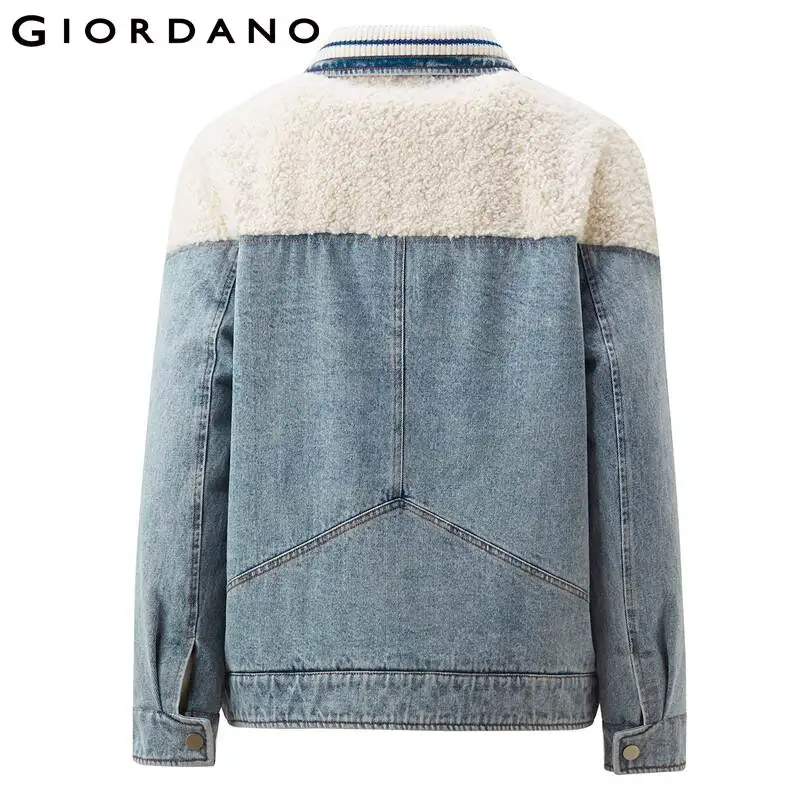 Giordano Женская куртка из полиэстера стеганая джинсовая хлопка с отложным