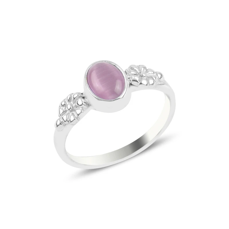 

Silverlina Silver Pink Cat 'S Eye Engagement Ring