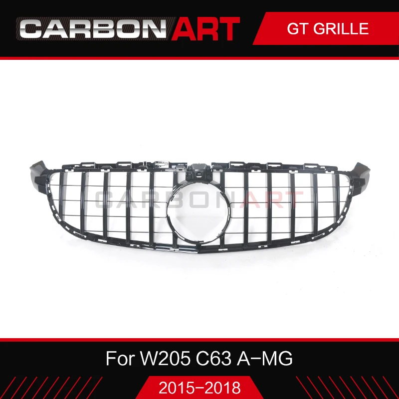 Хромированная передняя решетка гоночная вертикальная сетка для benz w205 c63 ang c63s 2015