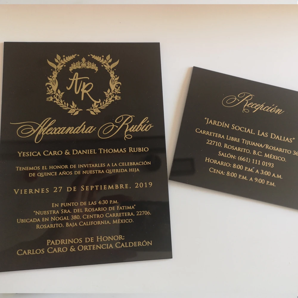 Женская Черная Акриловая Карта карта приема акриловой карты Золотые Зеркальные