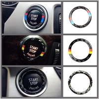 for bmw e90 e92 e93 3 series accessories car interior ignition device engine start stop button circle ring sticker carbon fiber