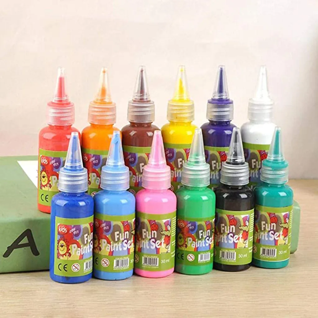 

12 Color 360ml Non Neon Washable Finger Paints Set Liquid Paint for Creative School Office Stationery Set School Supplies