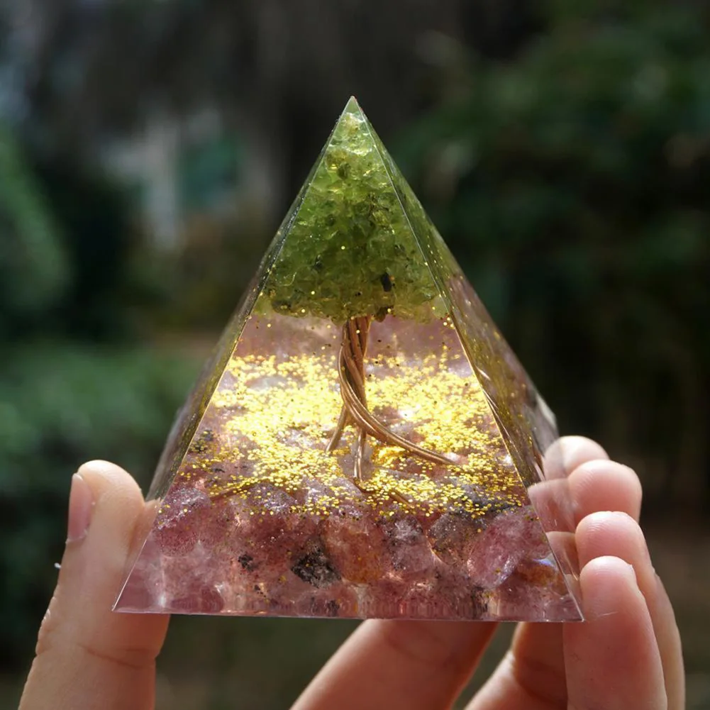 

Crystal Positive Energy Collection Pyramid Meditation Orgone Chakra Yoga Meditation Crafts Home Ornaments Decor