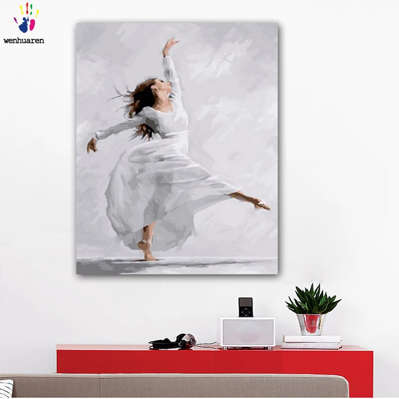 DIY картинки для раскраски по номерам с цветами Грация танцевальной картины