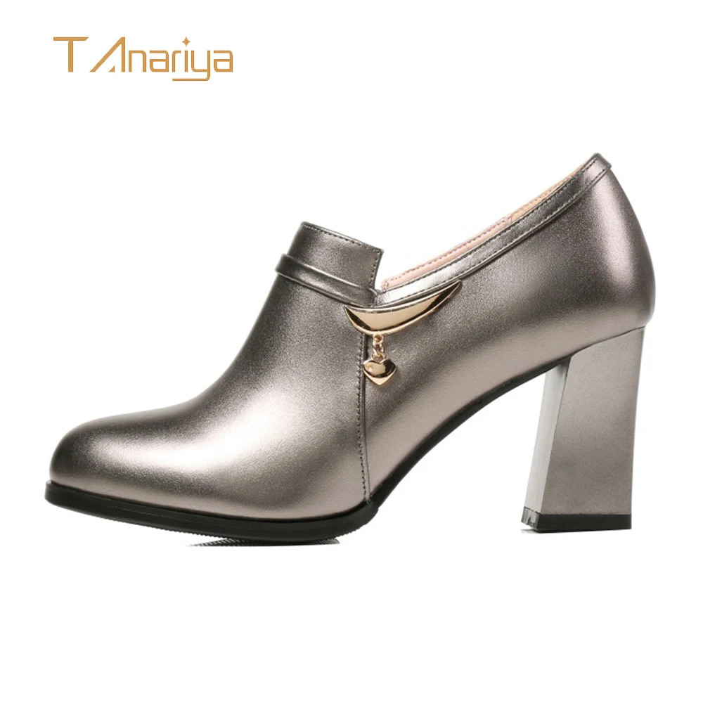 Tanariya New Arrival Shoes Woman Women Spring/autumn 2020 Women's With Thick Cowhine Heels | Обувь