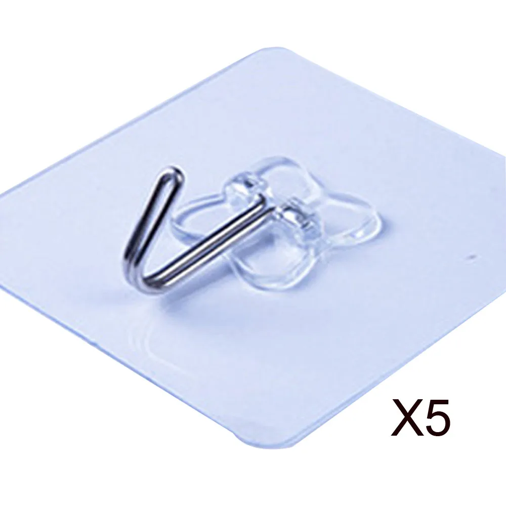 

1/5/10 Pcs Strong Home Kitchen Hooks Transparent Suction Cup Sucker Wall Hooks Hanger For Kitchen Bathroom Wholesale Price