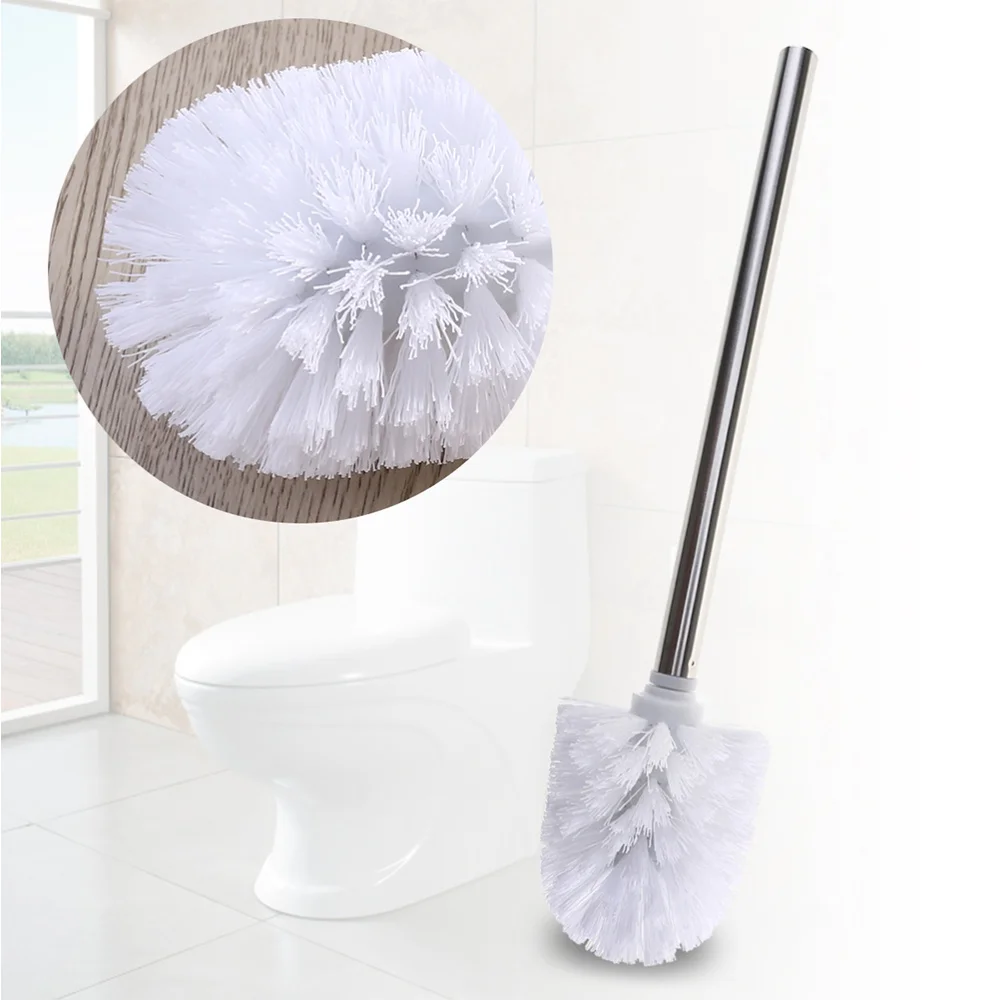 

4PCS Stainless Steel Toilet Brush Bathroom Cleaning Brush Toilet Accessory (White)